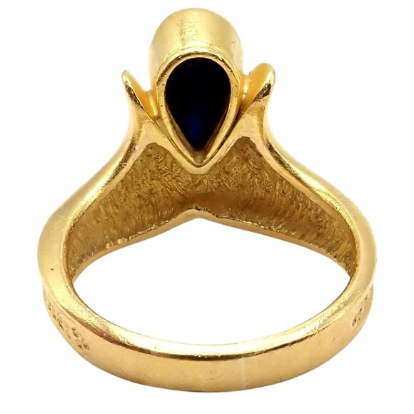 Authentic! Ilias Lalaounis Greece 18k Yellow Gold Onyx Ring - Picture 13 of 13